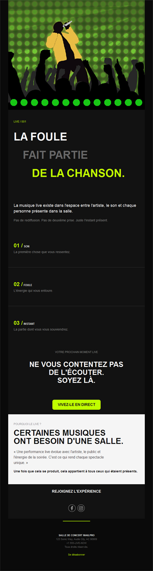 Newsletter de concert avec le public