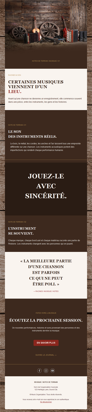 Newsletter de musique folk acoustique